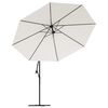 vidaXL Parasol de jardin en porte-à-feux et lumières LED mât en métal