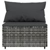 vidaXL Salon de jardin 4 pcs avec coussins Gris R&eacute;sine tress&eacute;e
