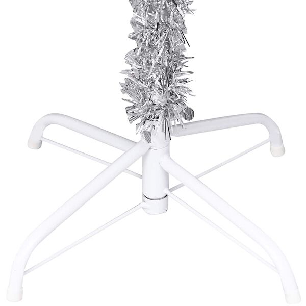 vidaXL Arbre de No&euml;l artificiel pr&eacute;-&eacute;clair&eacute;/boules argent&eacute; 240 cm PET
