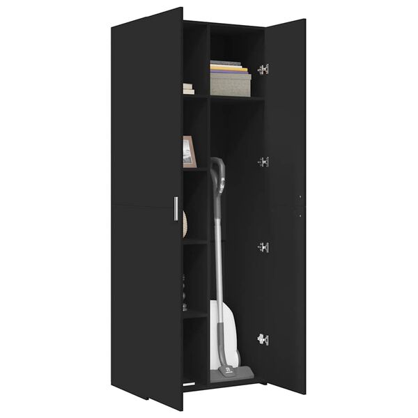 vidaXL Buffet haut noir 70x42,5x185 cm bois d'ing&eacute;nierie