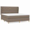 vidaXL Sommier &agrave; lattes de lit avec matelas Taupe 160x200 cm Tissu