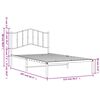 vidaXL Cadre de lit m&eacute;tal sans matelas et t&ecirc;te de lit blanc 107x203 cm