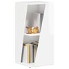 vidaXL &Eacute;tag&egrave;re lat&eacute;rale Blanc brillant 33 x 32 x 70,5 cm