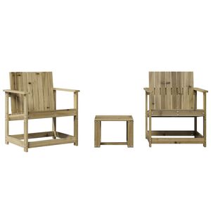 vidaXL Salon de jardin 3 pcs bois de pin impr&eacute;gn&eacute;