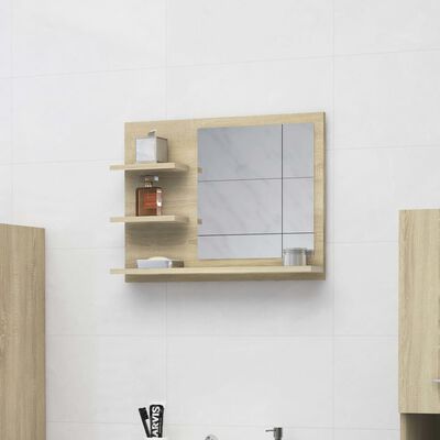 vidaXL Miroir de salle de bain chêne sonoma bois d’ingénierie