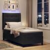 vidaXL Lit &agrave; ressorts avec matelas avec LED Noir 100 x 200 cm Velours