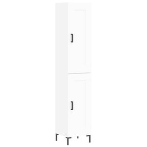 vidaXL Buffet haut Blanc 34,5x34x180 cm Bois d'ing&eacute;nierie