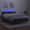 vidaXL Sommier &agrave; lattes de lit avec matelas LED Gris fonc&eacute; 140x190 cm