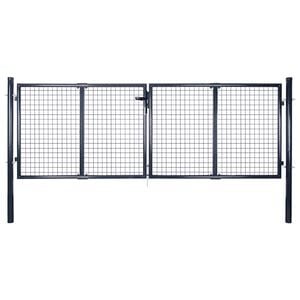vidaXL Portail de jardin grillag&eacute; en acier galvanis&eacute; 300 x 75 cm gris