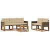 vidaXL Ensemble de canap&eacute;s d'ext&eacute;rieur 6 pcs Naturel et Beige