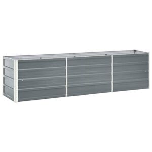 vidaXL Jardini&egrave;re sur&eacute;lev&eacute;e acier galvanis&eacute; 240x40x45 cm gris