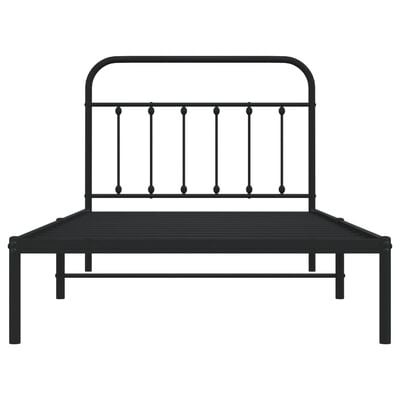 vidaXL Cadre de lit métal sans matelas avec tête de lit noir 100x200cm