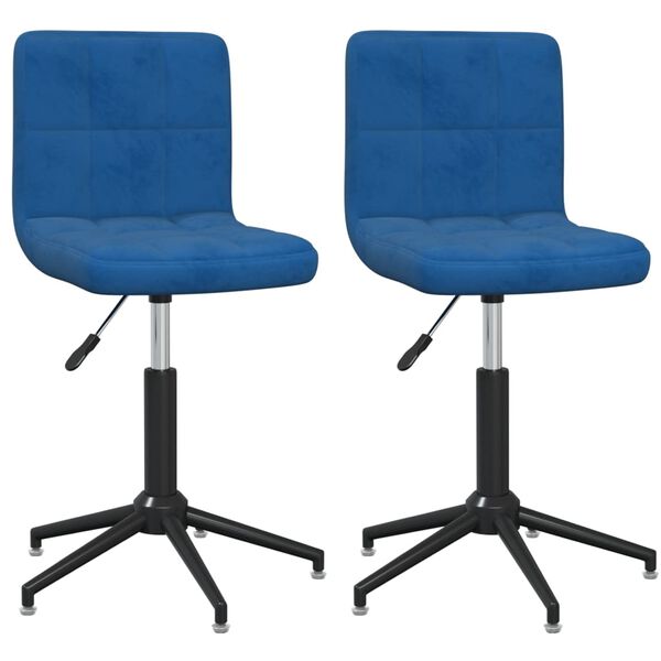 vidaXL Chaises pivotantes &agrave; manger lot de 2 Bleu Velours