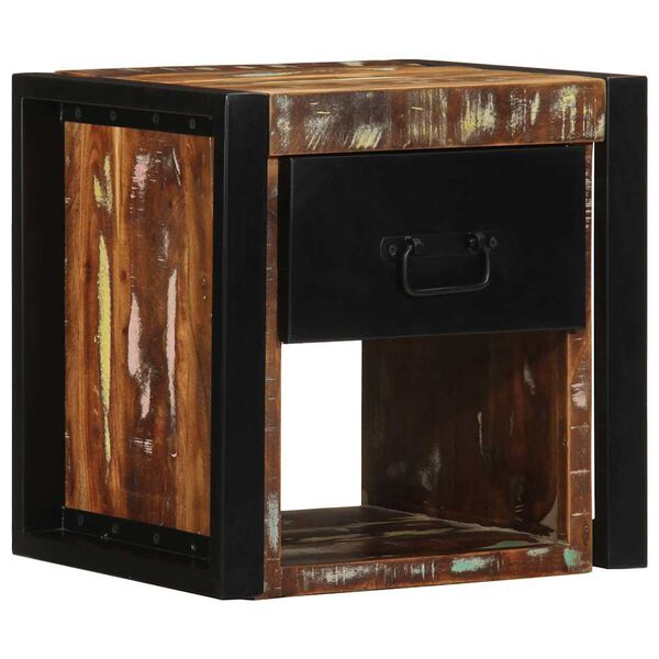 vidaXL Tables de chevet 2 pcs multicolore 40x35x40cm bois r&eacute;cup&eacute;ration