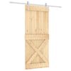 vidaXL Porte coulissante et kit de quincaillerie 90x210 cm pin massif
