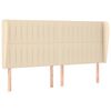 vidaXL T&ecirc;te de lit avec oreilles Cr&egrave;me 163x23x118/128 cm Tissu