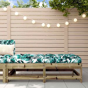 vidaXL Repose-pieds de jardin et coussins lot de 2 bois pin impr&eacute;gn&eacute;