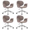 vidaXL Chaises pivotantes &agrave; manger lot de 4 taupe tissu