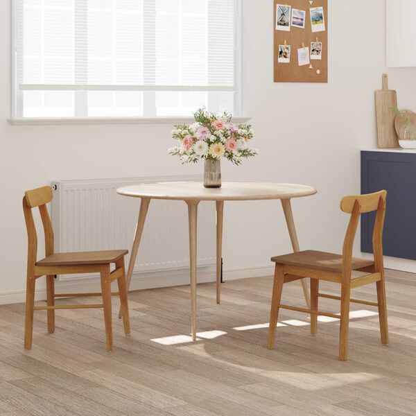 vidaXL Chaise de salle &agrave; manger 2 pcs Naturel 43 x 44,5 x 77 cm