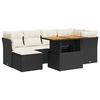 vidaXL Salon de jardin 7 pcs avec coussins noir r&eacute;sine tress&eacute;e