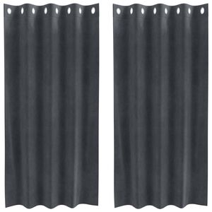 vidaXL Rideaux occultants 2 pcs Gris clair 140 x 175 cm Velours