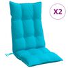 vidaXL Coussins de chaise &agrave; dossier haut lot de 2 turquoise