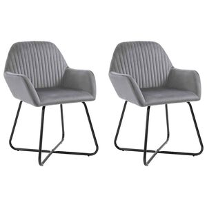 vidaXL Chaises &agrave; manger lot de 2 gris velours