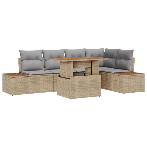 vidaXL Ensemble de salle &agrave; manger pour jardin 6 pcs Beige et gris