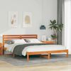 vidaXL Cadre de lit avec t&ecirc;te de lit Brun cire 160 x 220 cm Pin massif