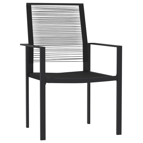 vidaXL Ensemble &agrave; manger de jardin 5 pcs Noir