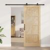 vidaXL Porte coulissante Naturel et Noir 86 x 211 cm Pin massif