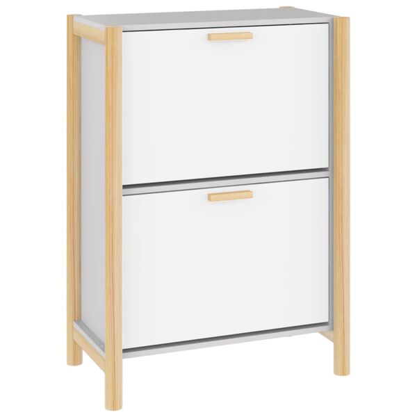 vidaXL Armoire &agrave; chaussures Blanc 57,5x33x80 cm Bois d'ing&eacute;nierie