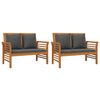 vidaXL Salon de jardin avec coussins 5 pcs Bois d'acacia solide