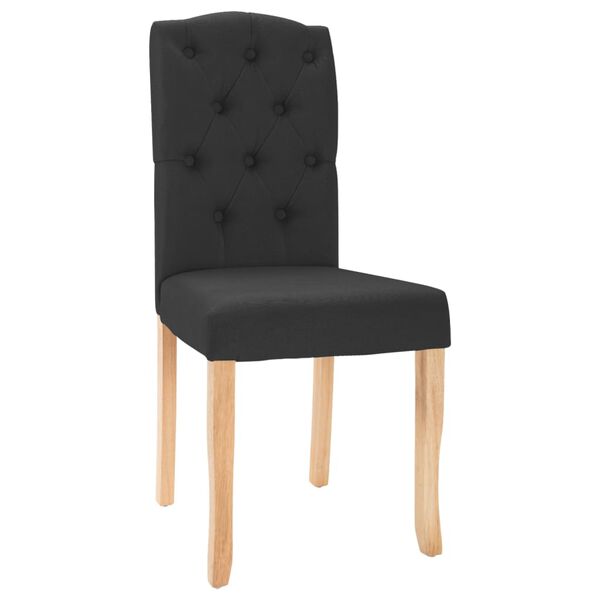 vidaXL Chaises &agrave; manger lot de 2 noir tissu