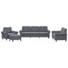 vidaXL Ensemble de canap&eacute;s 4 pcs avec coussins Gris fonc&eacute; Velours