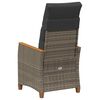 vidaXL Chaise de jardin inclinable Gris et bleu marine polyrotin