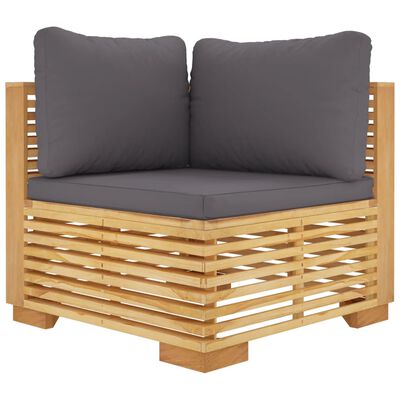 vidaXL Salon de jardin 6 pcs avec coussins Bois de teck solide