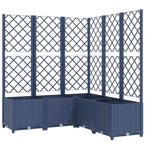 vidaXL Jardini&egrave;re avec treillis bleu gris 120x120x136 cm PP