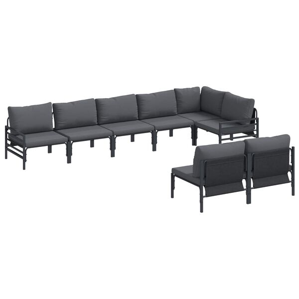 vidaXL Ensemble de canap&eacute; de jardin avec coussin Anthracite Acier
