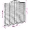 vidaXL Panier de gabions arqu&eacute; 200x50x180/200 cm Fer galvanis&eacute;