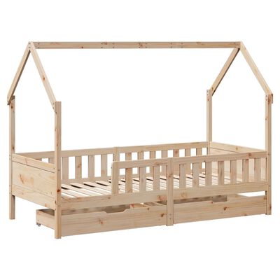 vidaXL Cadre de lit enfants avec tiroirs sans matelas 80x200 cm bois