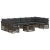 vidaXL Ensemble de canap&eacute; de jardin 11 pc Gris polyrotin