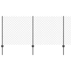 vidaXL Cl&ocirc;ture grillag&eacute;e avec poteau 10 x 1 m Acier recouvert de PVC