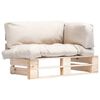 vidaXL Canap&eacute; de jardin palette avec coussins sable Pin&egrave;de