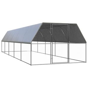 vidaXL Poulailler d'ext&eacute;rieur 3x10x2 m Acier galvanis&eacute;