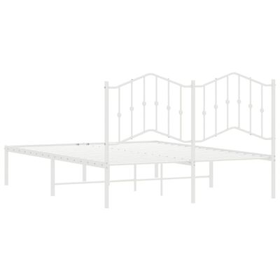 vidaXL Cadre de lit métal sans matelas et tête de lit blanc 135x190 cm