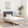 vidaXL Cadre de lit avec t&ecirc;te de lit rembourr&eacute;e Gris fonc&eacute; 90 x 190 cm