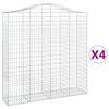 vidaXL Paniers &agrave; gabions arqu&eacute;s 4 pcs 200x50x200/220 cm Fer galvanis&eacute;