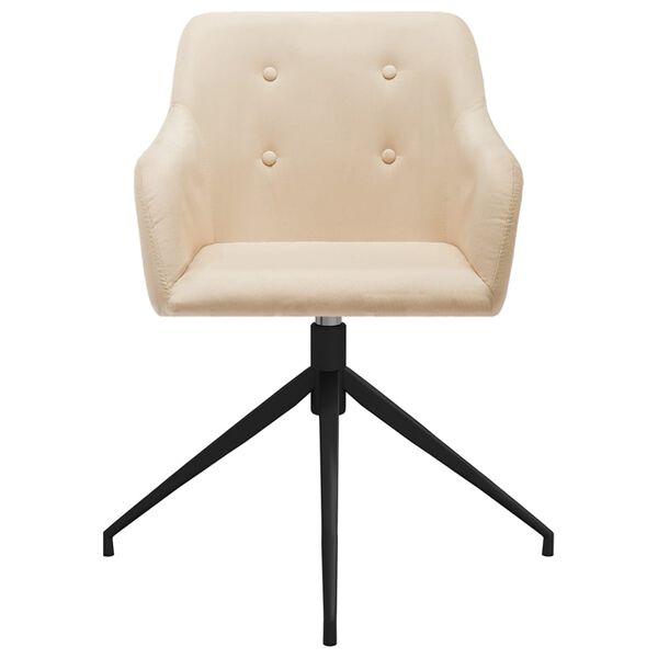 vidaXL Chaises pivotantes &agrave; manger lot de 4 Cr&egrave;me Tissu