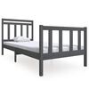 vidaXL Cadre de lit Gris Bois massif 100x200 cm